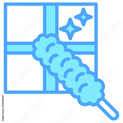 Feather Duster blue dual tone color icon, relate to housekeeping. use for UI or UX kit, web and app development.