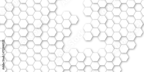 abstract seamless white hexonal swirly marble pattern background. hexagonal geometric hexagon print texture background banner panorama. 3d illustration. Hexagon shelf for mock up of copy space.