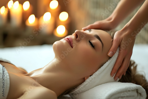 woman relaxing in spa doing massage