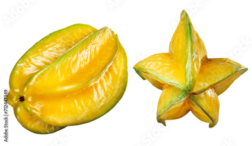 fruta carambola fresca isolado em fundo transparente