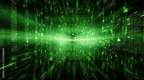 Green Digital Binary Data. Background, Code, Computer, Information, Network, Web, Coding, Futuristic 