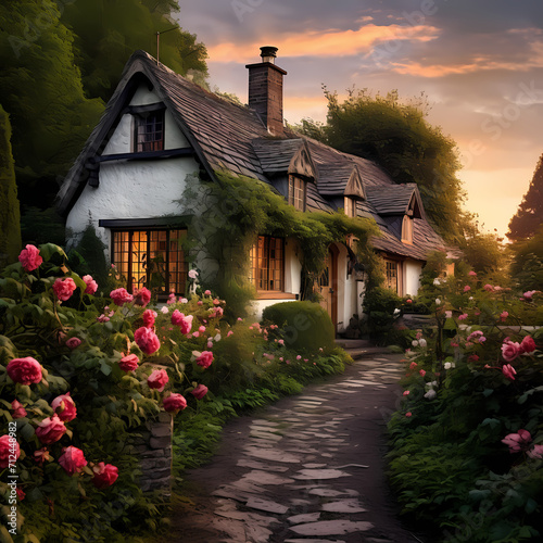 Quaint cottage in a picturesque countryside