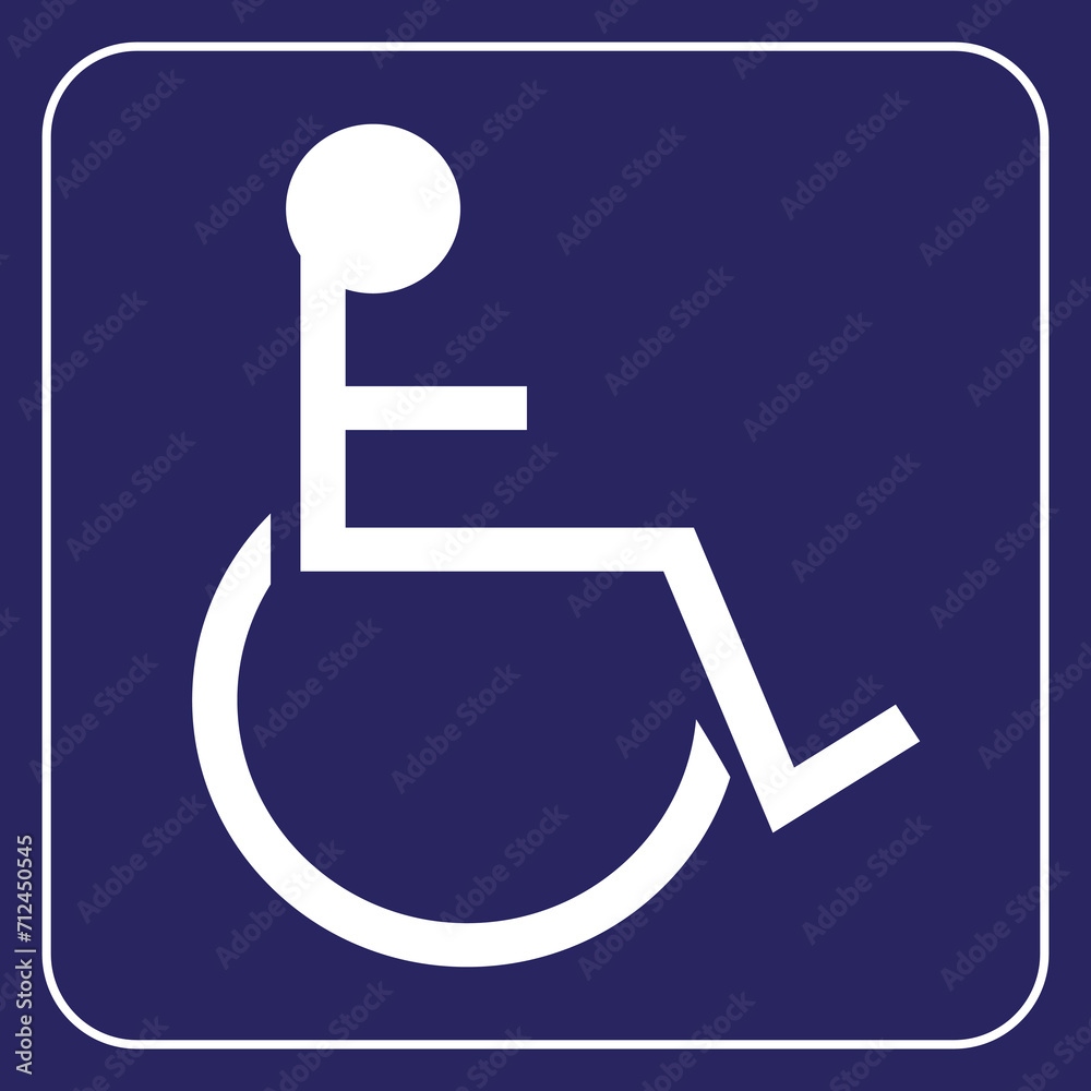 Disable Sticker Vector Blue and White Disable Symbol Illustration Handicap Wheelchair Icon Disable Sticker Vector Blue and White Disable Symbol Illustration Handicap Wheelchair Icon