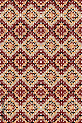 Seamless brown tone knitted fabric vector pattern,realistic,yarn