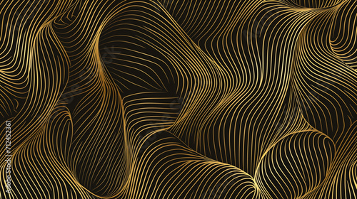 Abstract Premium Vector gold wave pattern. Luxury background for websites. Black  gold  navy blue and white harmony. Elegant design element  leaf wavy curve wallpaper minimal line illustration banner