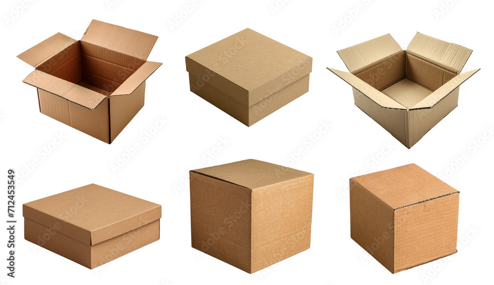 Cardboard boxes isolated on transparent background. Cardboard boxes isolated on transparent background.