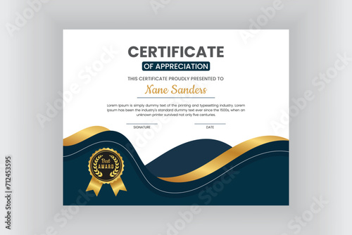 Modern certificate achievement template ,academic qualification or appreciation design