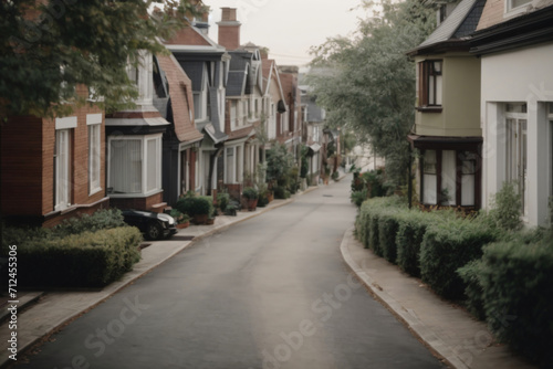 Street of residential houses. Ai generated