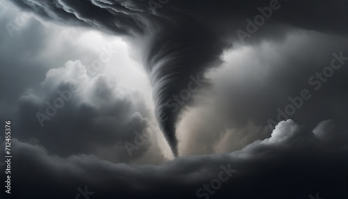 tornado storm background with dark sky cloud