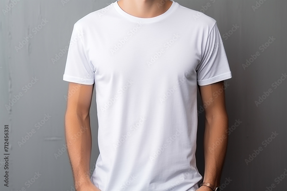 Woman in White Tshirt Mockup created with Generative AI Woman in White Tshirt Mockup created with Generative AI