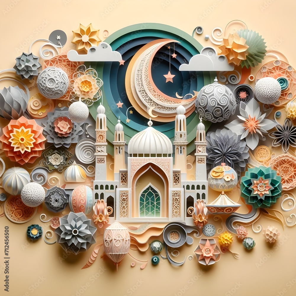 Eid 2024 Celebration Surrealistic 3D Digital Art