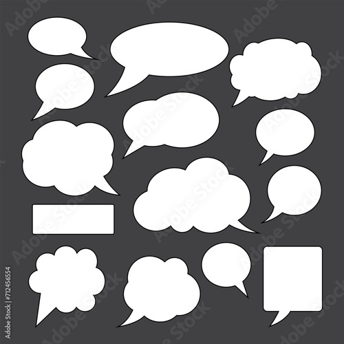 Empty speech bubble set. Ready to apply to your design. Vector illustration.