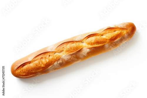Traditional French Bread on White Background
