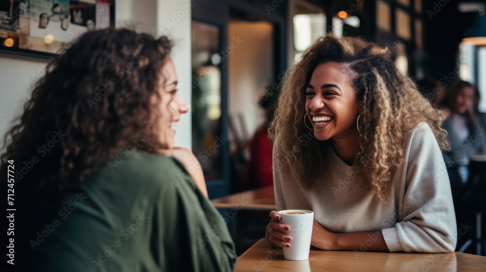 Two girl friends drinking coffee in the cafe Two girl friends drinking coffee in the cafe
