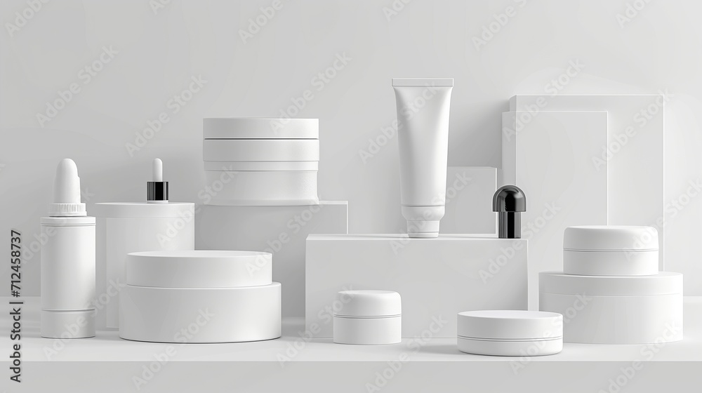 Elevate your brand with our blank white cosmetic skincare and makeup containers. Perfect for customizable and sleek packaging options. Generative AI Elevate your brand with our blank white cosmetic skincare and makeup containers. Perfect for customizable and sleek packaging options. Generative AI