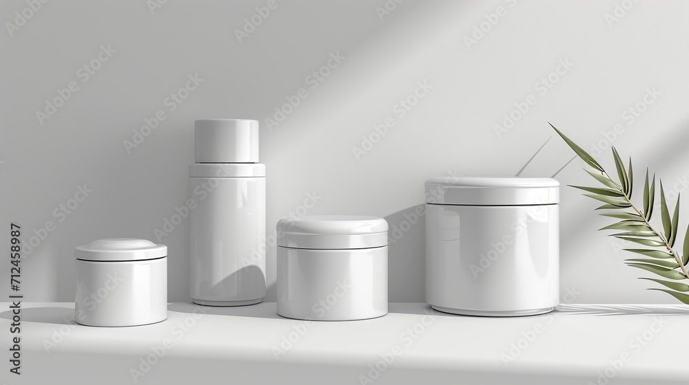 Elevate your brand with our blank white cosmetic skincare and makeup containers. Perfect for customizable and sleek packaging options. Generative AI Elevate your brand with our blank white cosmetic skincare and makeup containers. Perfect for customizable and sleek packaging options. Generative AI