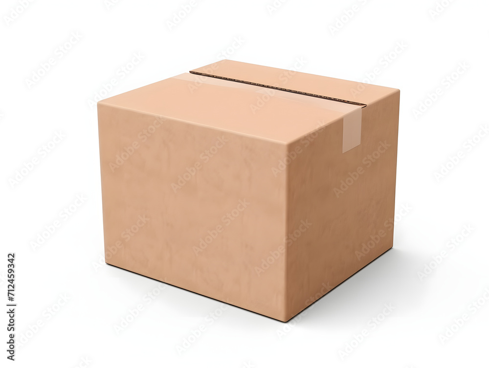 3D blank cardboard box mockup isolated on a white background 3D blank cardboard box mockup isolated on a white background