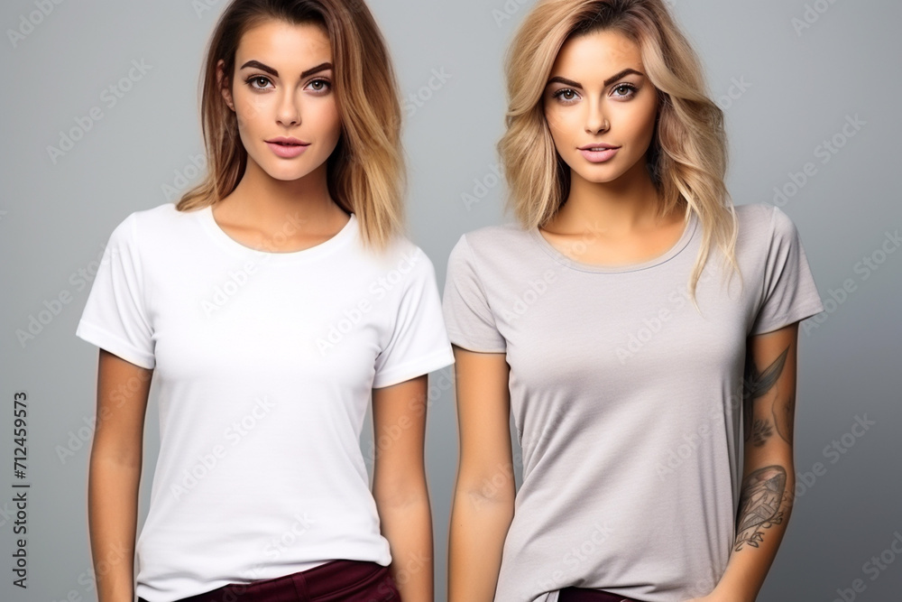Woman in White Tshirt Mockup created with Generative AI Woman in White Tshirt Mockup created with Generative AI
