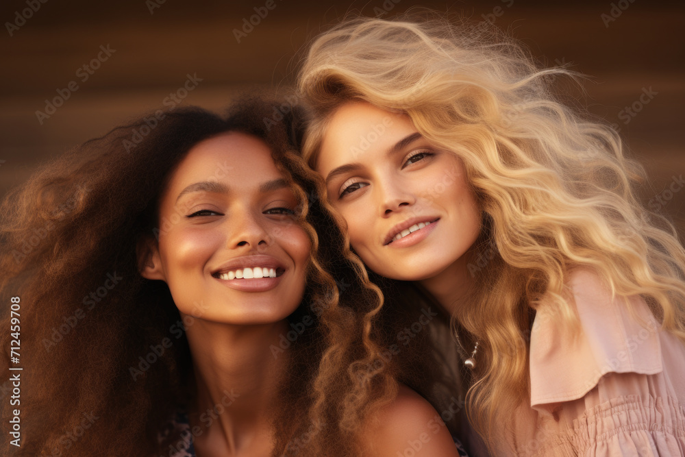 Fototapeta premium Two Young Women Standing Together