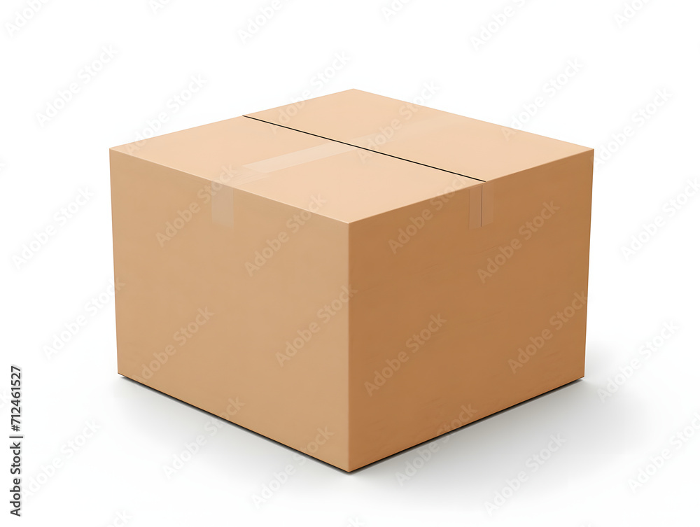 3D blank cardboard box mockup isolated on a white background 3D blank cardboard box mockup isolated on a white background
