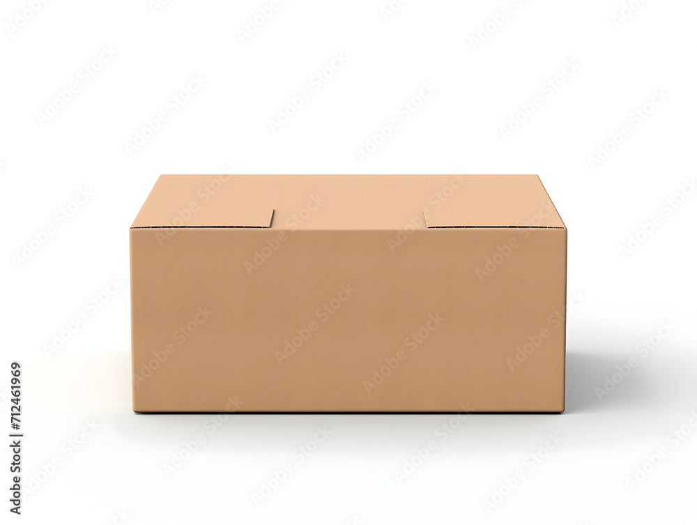 3D blank cardboard box mockup isolated on a white background 3D blank cardboard box mockup isolated on a white background