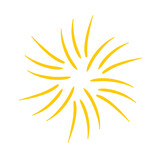 Yellow sun Mandala art abstract design element