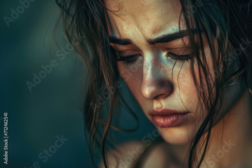 Sad beautiful girl, young woman, frustrated and upset