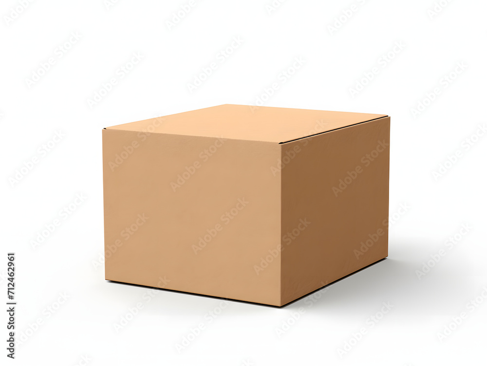 3D blank cardboard box mockup isolated on a white background 3D blank cardboard box mockup isolated on a white background