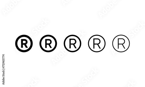 Trademark copyright symbol logo. Trade mark sign circle intellectual legal property register icon