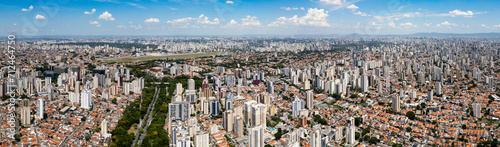 Big City landscape with airport São Paulo Brazil global south