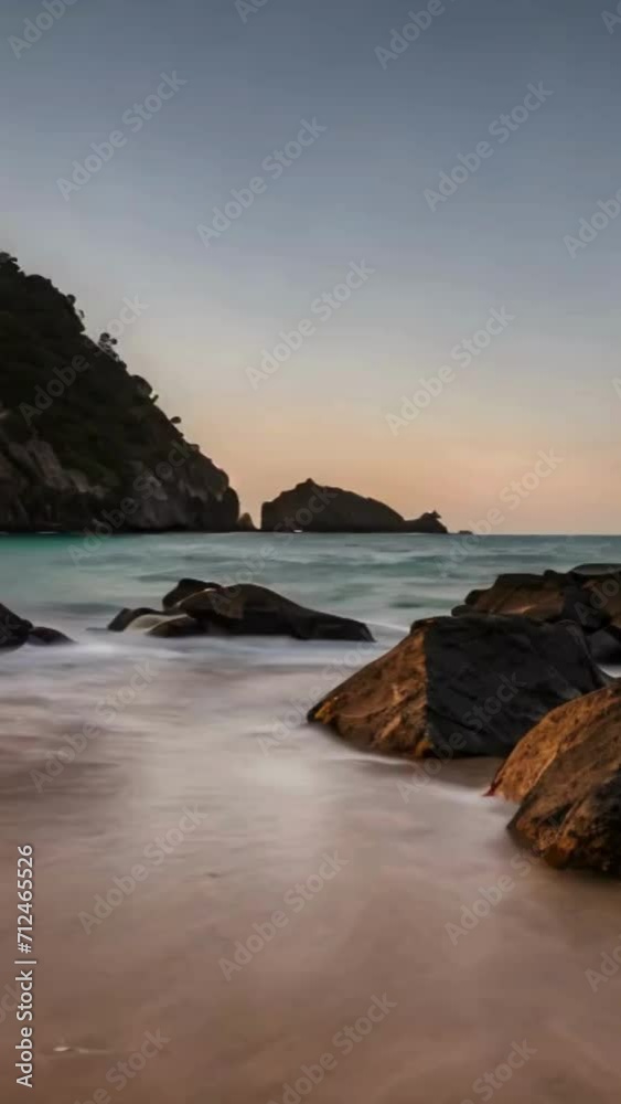 sunset on the beach, 4K animated vertical video sunset on the beach, 4K animated vertical video