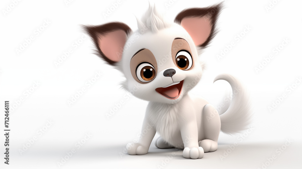 cartoon cute  chihuahua puppy on white background 