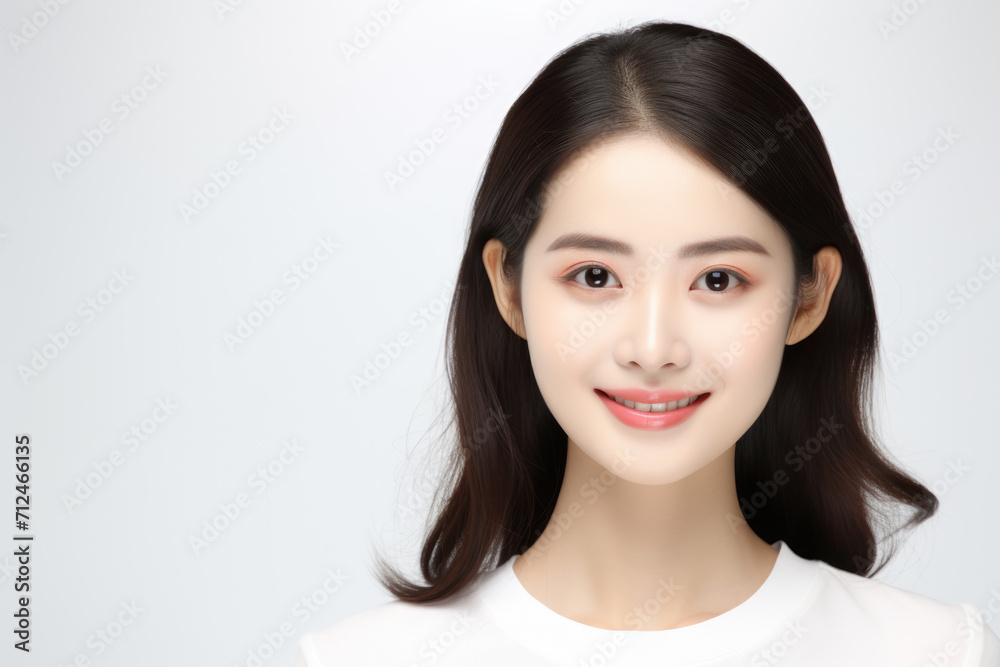 Woman with Long Black Hair and White Shirt Woman with Long Black Hair and White Shirt
