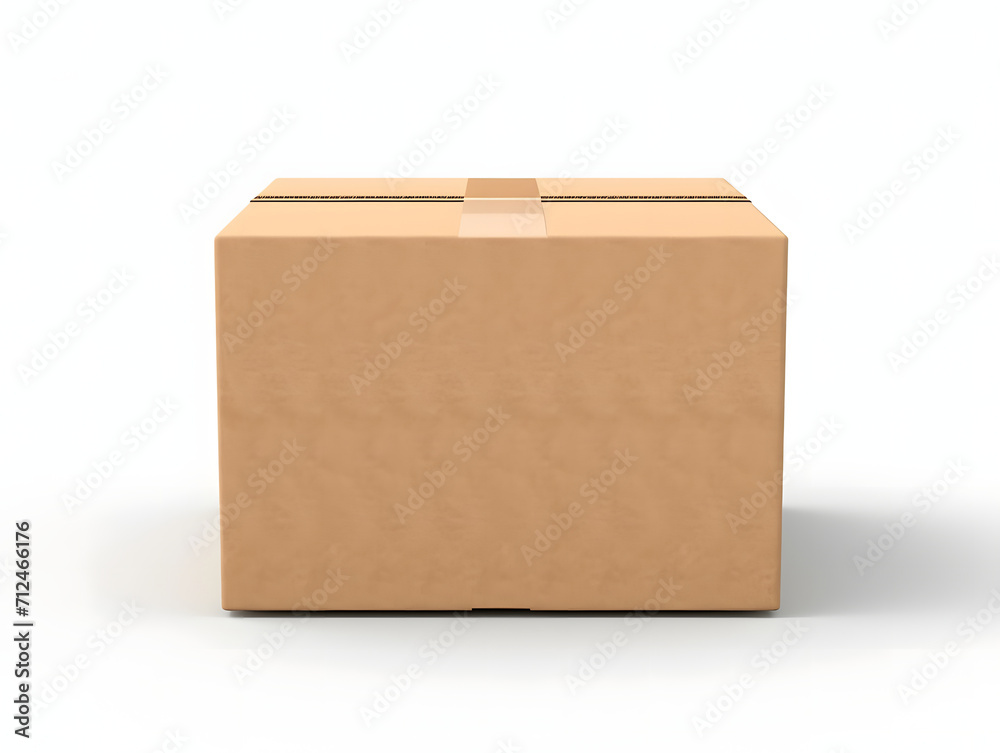 3D blank cardboard box mockup isolated on a white background 3D blank cardboard box mockup isolated on a white background