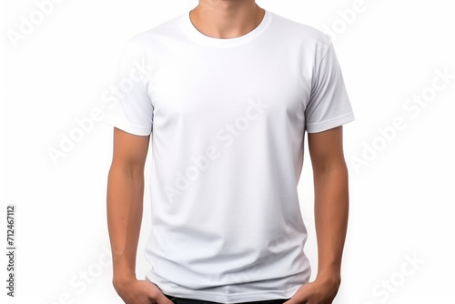 Woman in White Tshirt Mockup created with Generative AI