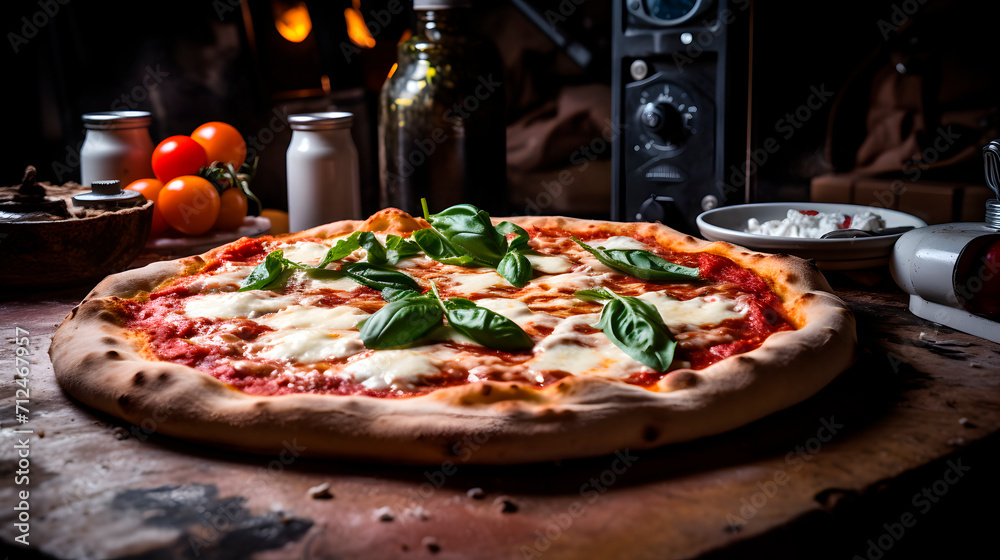 pizza on a table pizza on a table