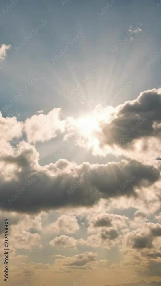 clouds and sun, 4k animated vertical video clouds and sun, 4k animated vertical video