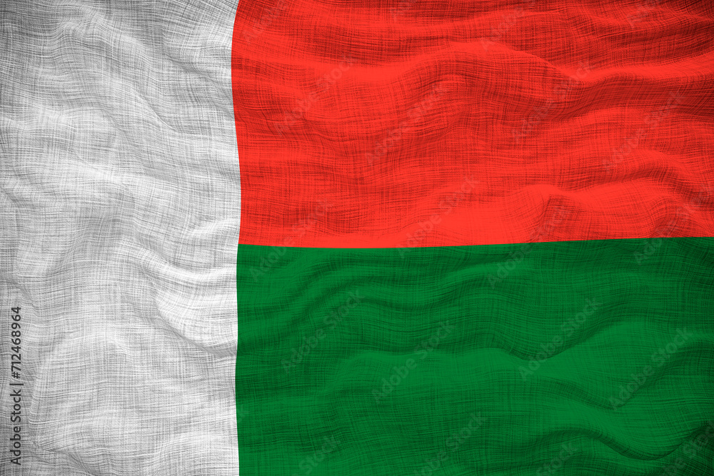 National flag of Madagascar. Background  with flag  of Madagascar.