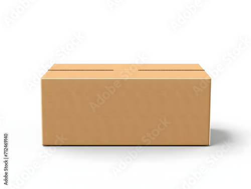 3D blank cardboard box mockup isolated on a white background © tanjidvect
