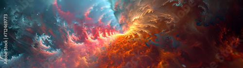 A vibrant display of abstract beauty as nature's colors swirl in a mesmerizing fractal pattern