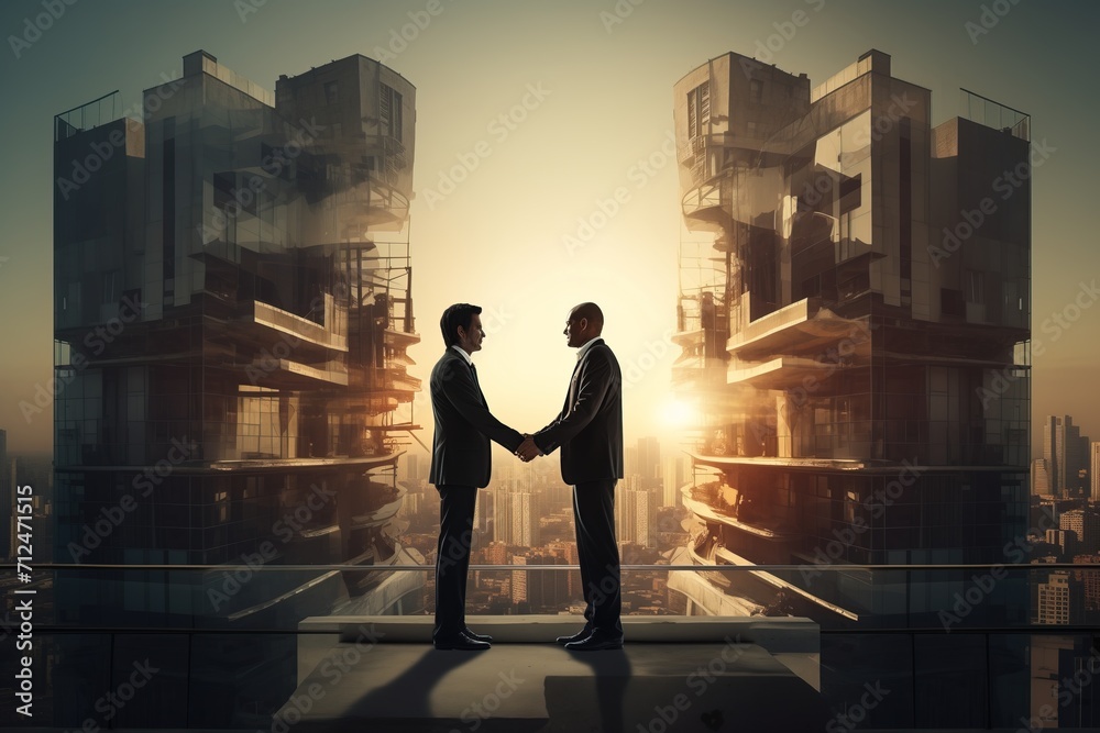 two business men shaking hands two business men shaking hands