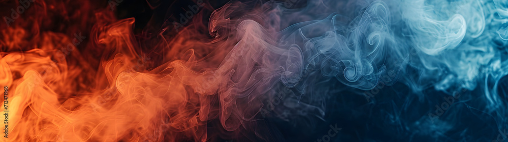 A mesmerizing blend of chaos and beauty, as wisps of smoke dance in a delicate abstract portrait of nature's fiery art