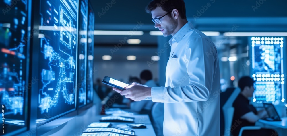Engineer developing innovative technology by AI generate. Engineer developing innovative technology by AI generate.