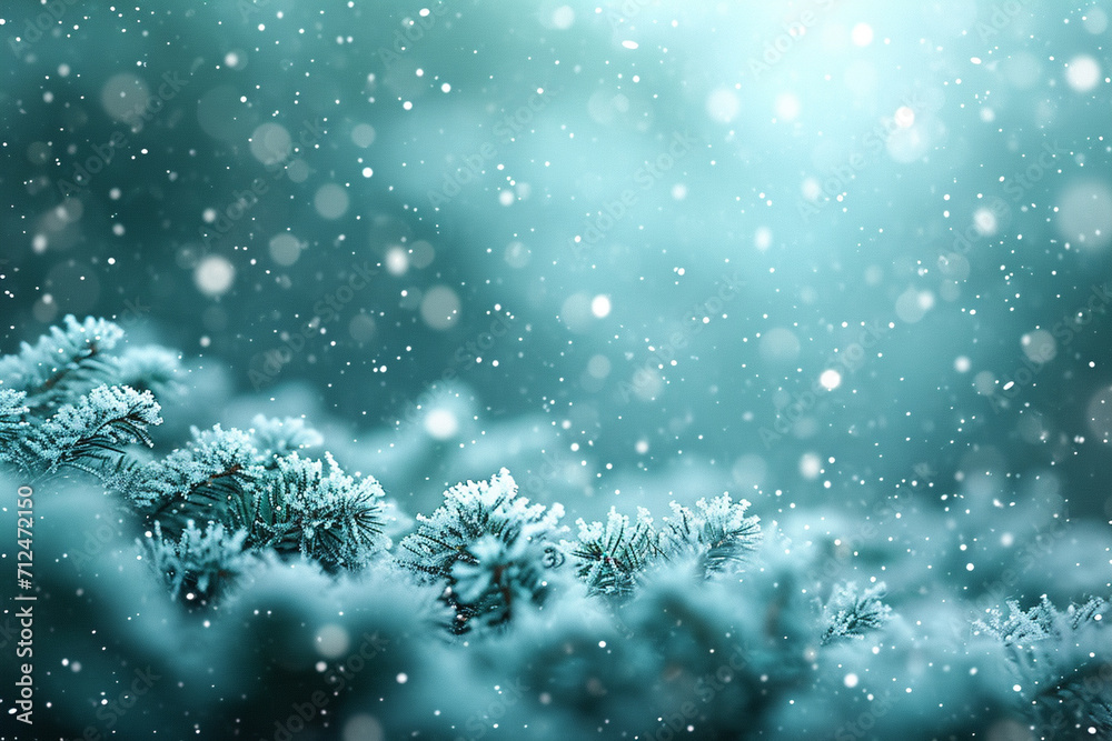 A serene bokeh background in cool mint and white, giving the illusion of a gentle snowfall or a frosty window pane A serene bokeh background in cool mint and white, giving the illusion of a gentle snowfall or a frosty window pane