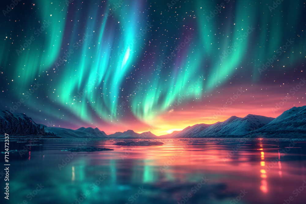 A bokeh effect mimicking the northern lights with swirls of green, purple, and blue softly blending over a dark backdrop