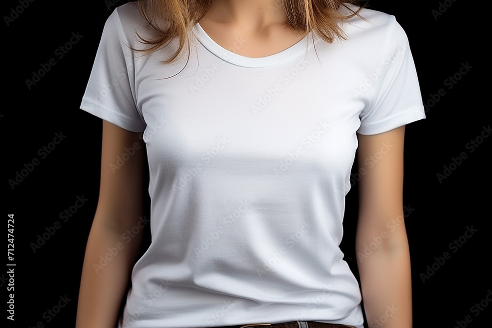 Woman in White Tshirt Mockup created with Generative AI Woman in White Tshirt Mockup created with Generative AI