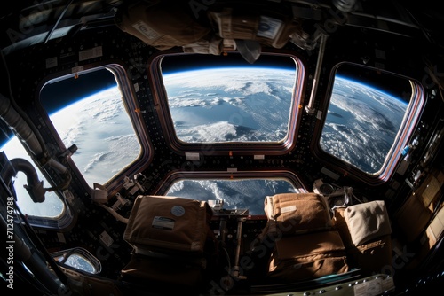 Earth View From Inside Space Station, Unique Perspective of Our Planet