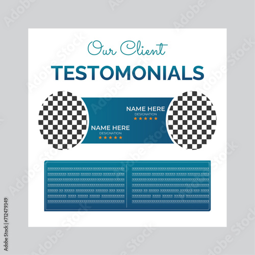 2 client of testimonial feedback design, client review design and template with mockup full editable file