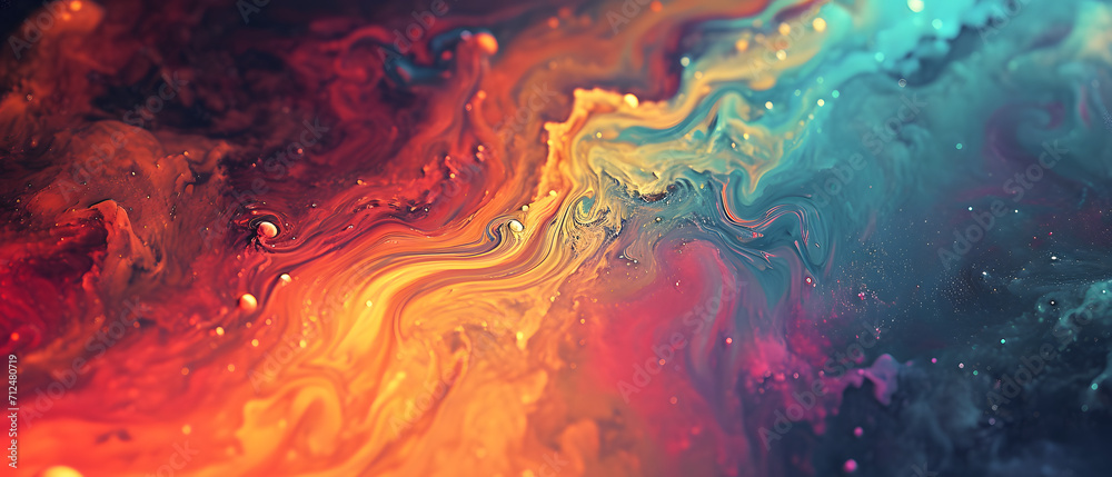 Vibrant hues dance in an intricate display of fractal art, evoking a sense of wonder and freedom in this abstract painting Vibrant hues dance in an intricate display of fractal art, evoking a sense of wonder and freedom in this abstract painting