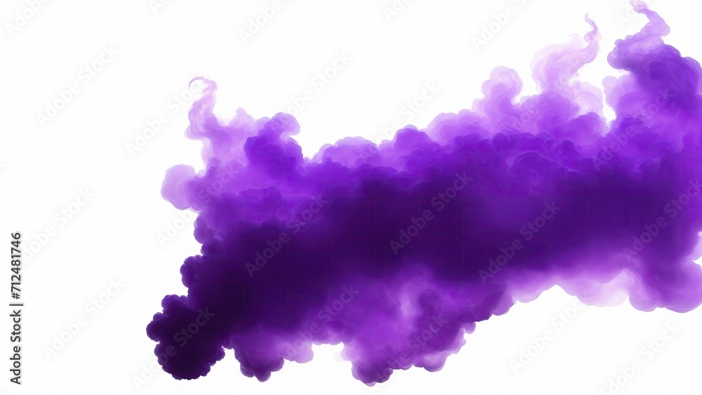 Purple fire flame smoke cloud texture isolated on white background